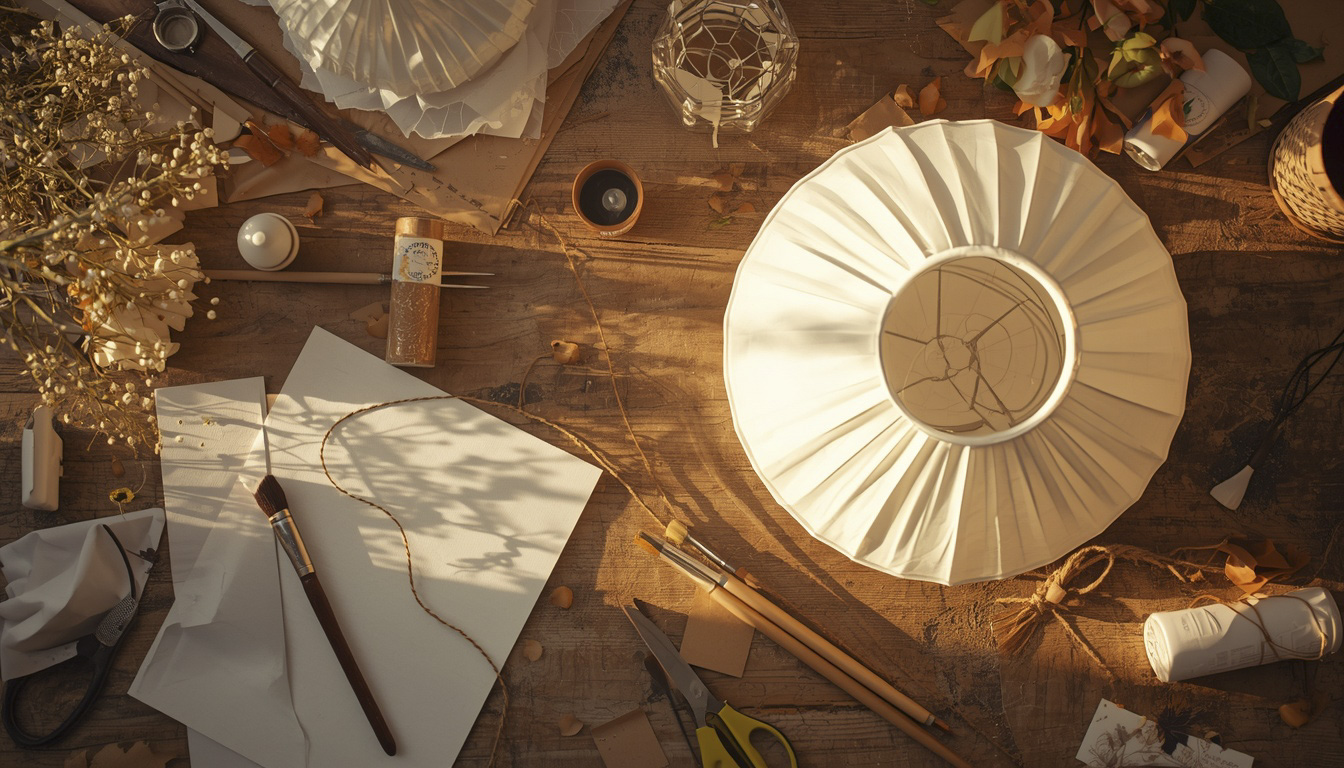 Lampa decorativa dintr-un abajur simplu de hartie